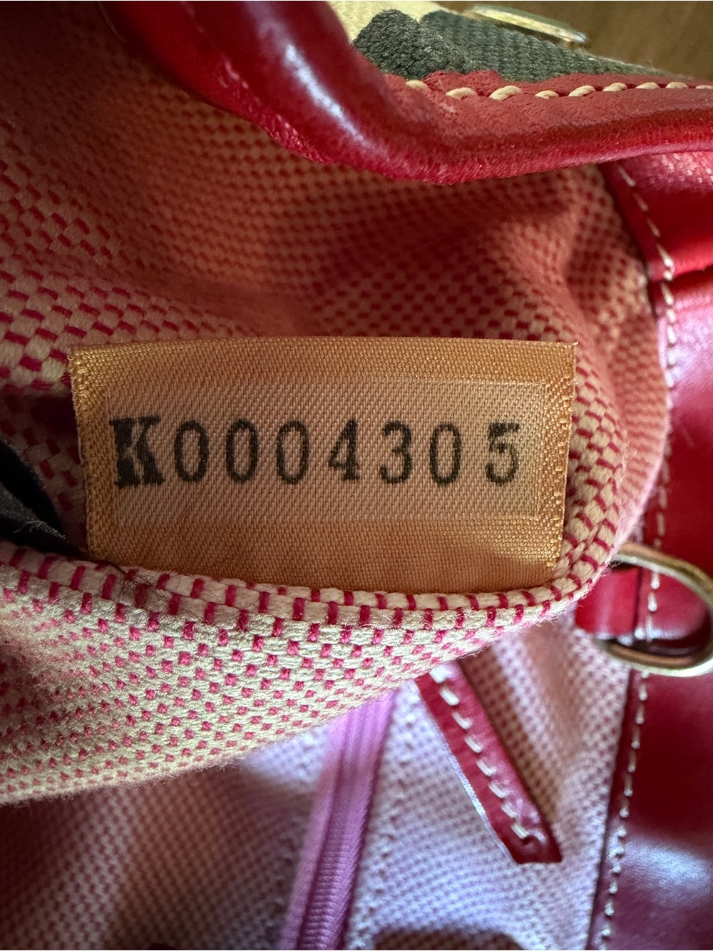 Dooney & Bourke Brown Giraffe-Print Tote with Red Trim - Picture 9 of 10